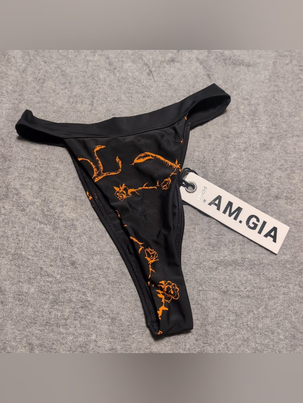 I.AM.GIA Cruz Cheeky High Rise Bottom Black Rose Halloween Festive Small NWT